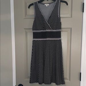 Small Max Studio Black and White Polka Dot Midi Dress